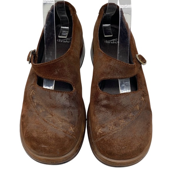 Dansko Womens Shoes Fran Mary Jane Loafers 10.5 Brown Burnished Leather Comfort - Picture 5 of 15